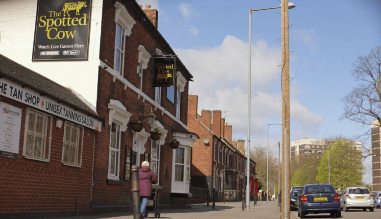 Outsdei shot of The Spotted Cow pub 2016