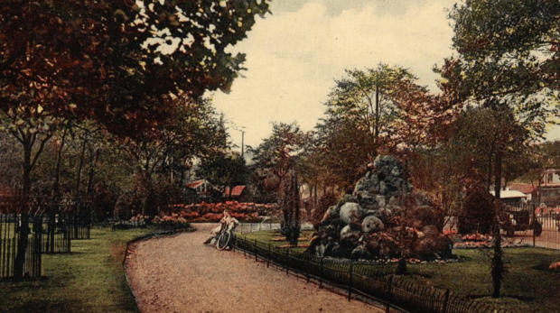 A colourised postcard of the anvil stones c1930